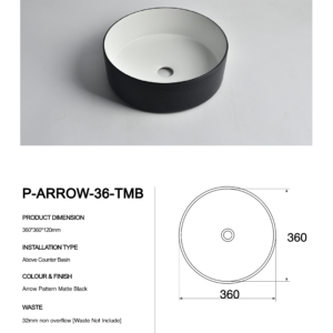 P-Arrow-36-TMB-Claya bathware textured basins