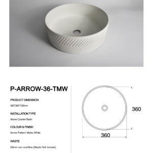 P-Arrow-36-TMW-Claya bathware textured basins