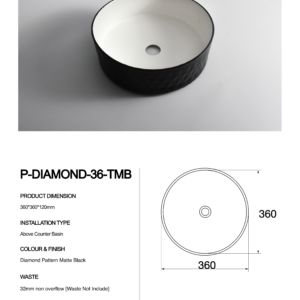 P-Diamond-36-TMB-Claya bathware textured basins