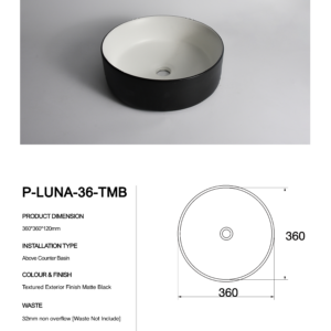 P-Luna-36-TMB-Claya bathware textured basins
