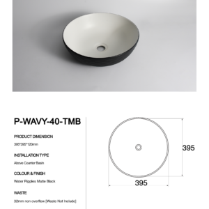 P-Wavy-40-TMB-Claya bathware textured basins