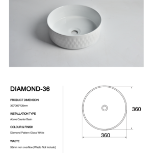 Diamond-36-Claya bathware Counter Top basins