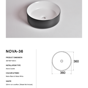 Nova-36- Claya bathware Counter Top basins