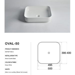OVAL-50-Claya bathware Counter Top basins