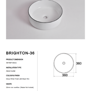 Brighton-36-Claya bathware Counter Top basins
