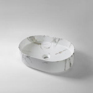 Fusion-50-Claya Bathware Matte white Carrara Marble basin